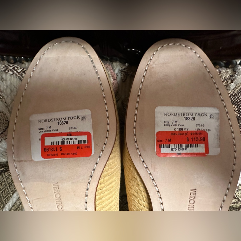 Veronica Beard Tan and Cream Loafers - Picture 3 of 3